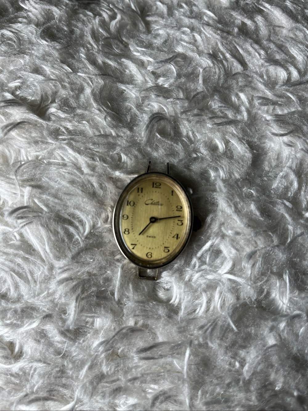 Vintage Chateau Swiss-Watch Gold Dial Manual Wind-base Metal Swiss NOT WORKING